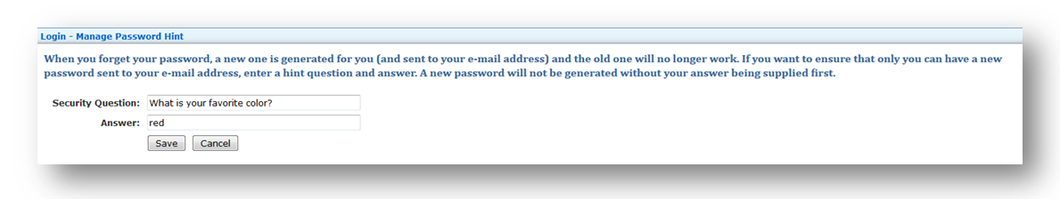 Security Question Sample Alternative to Email