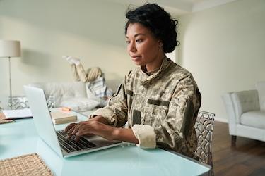 woman in fatigues