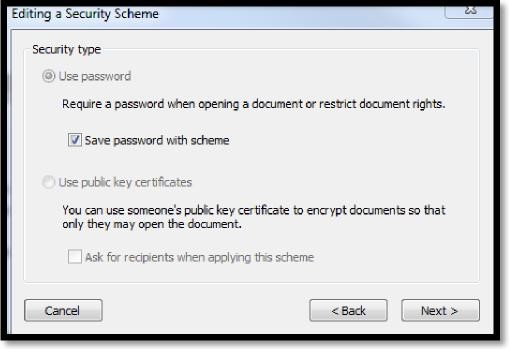 Editing a Security Scheme