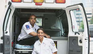 EMTs in ambulance
