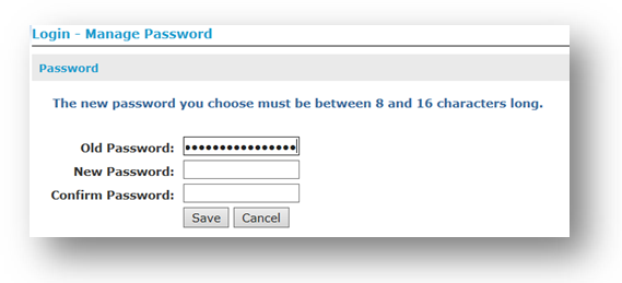 Password Replacement Window