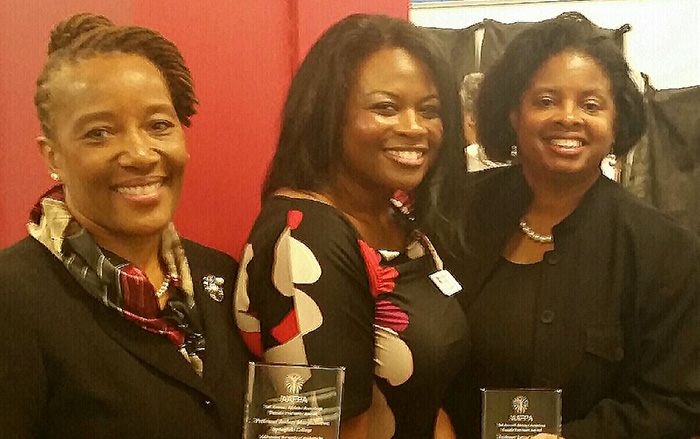 Audrey Murph Brown, Dina Morris and Janine Fondon at award ceremony