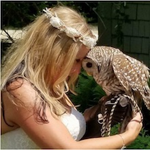 Wendy Pavlicek with her Barred Owl