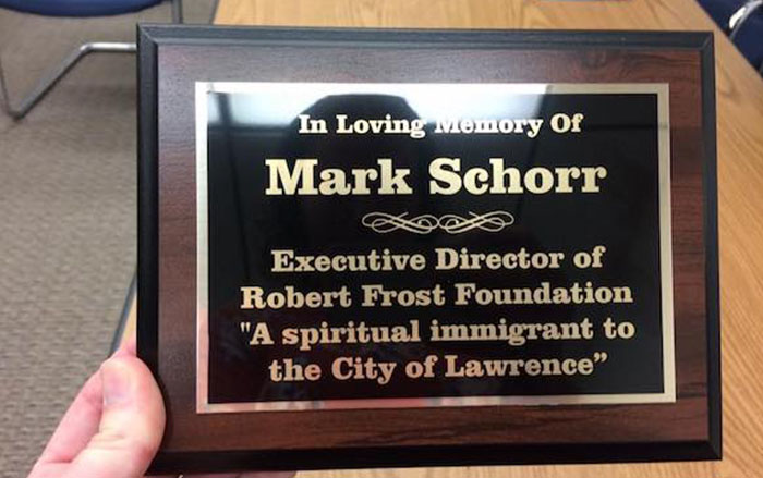 Cambridge College Faculty Member Mark Schorr dedication plaque