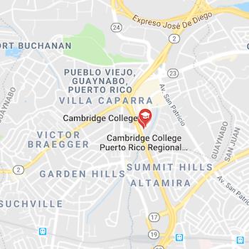 Map of Cambridge College's Puerto Rico campus